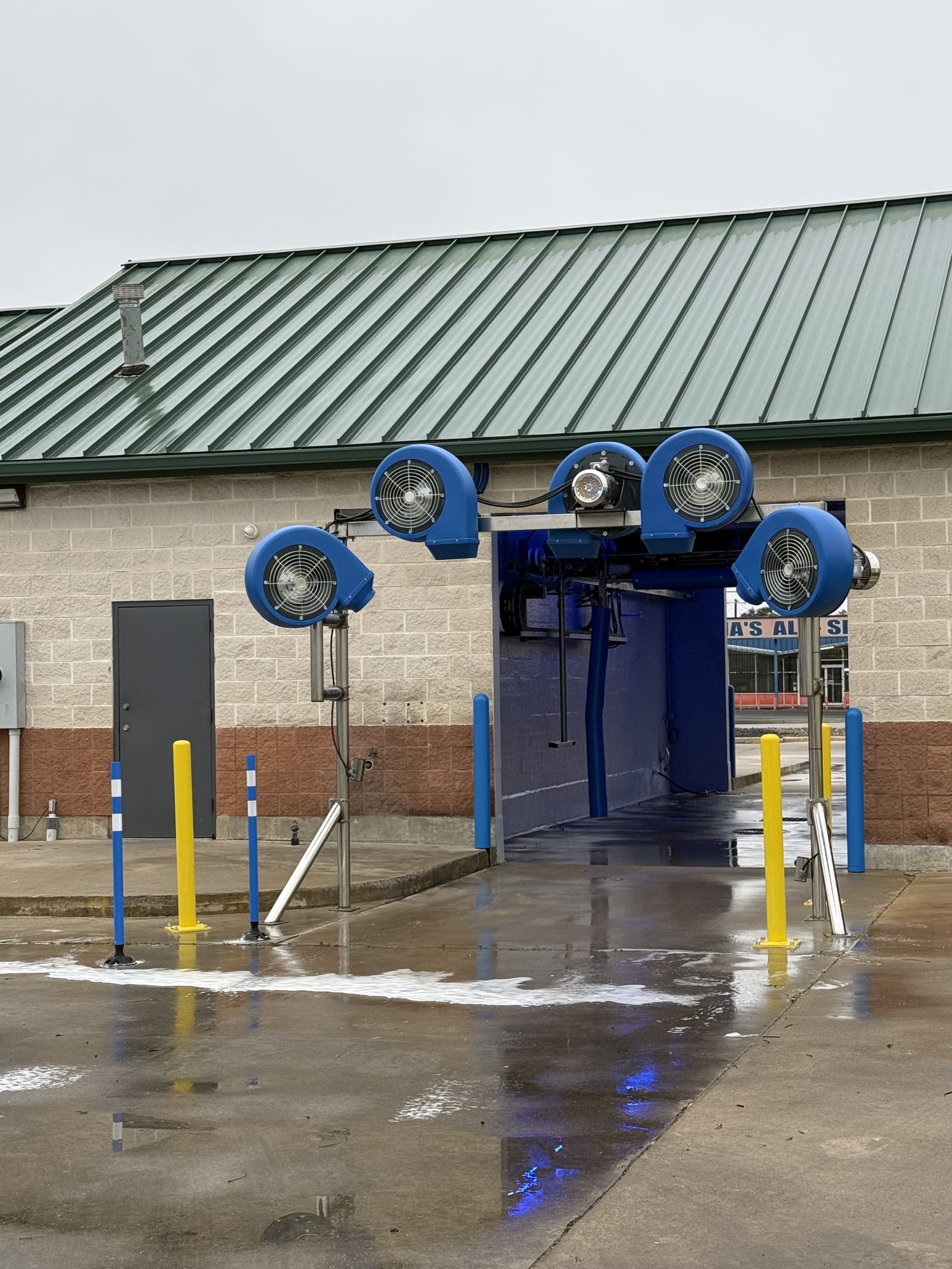 Vehicle in the dryer section of the touchless automatic wash at Gilbert's Car Wash Victoria